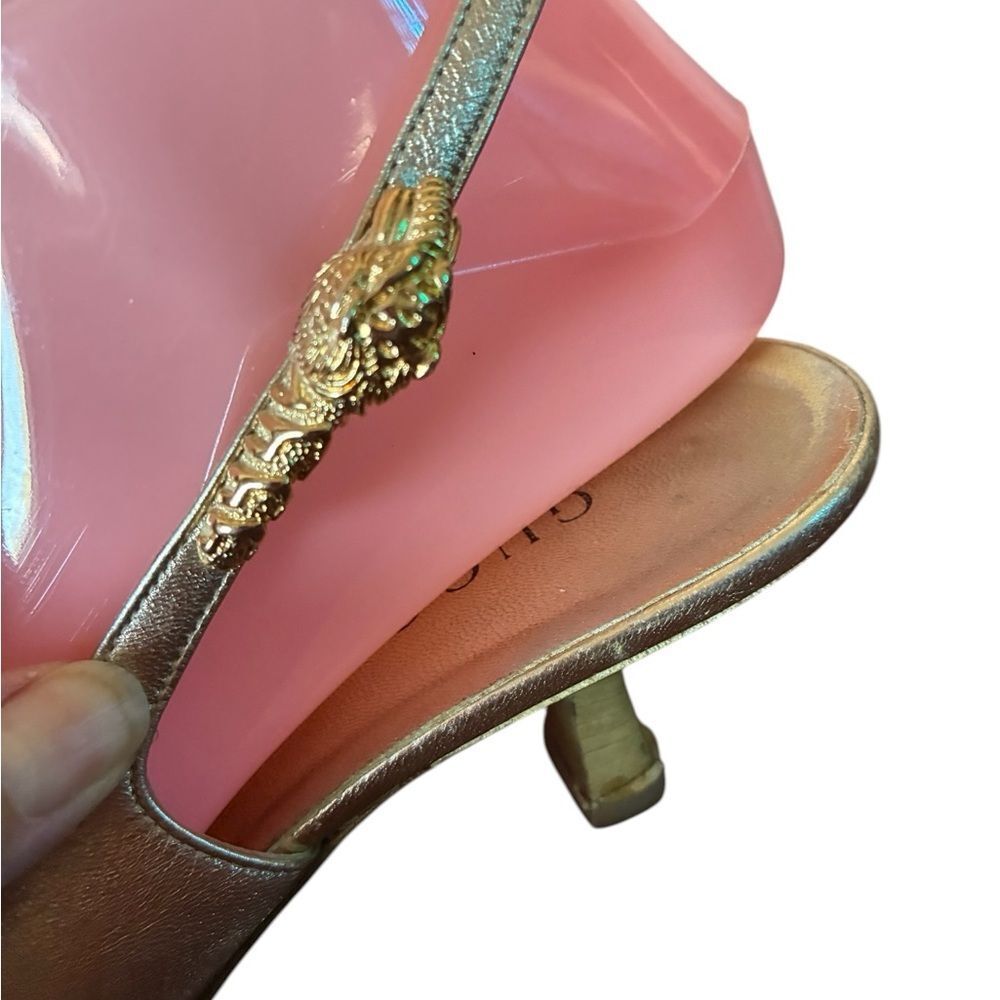Gucci Shoes Gold and Black Heels Woman’s Size 6.5 Wide - Picture 6 of 16